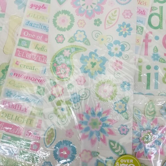 Marcella by K Scrapbook "Bon Bon" 12x12 Mega Kit Album Stickers Paper 377 Pieces - Picture 8 of 11